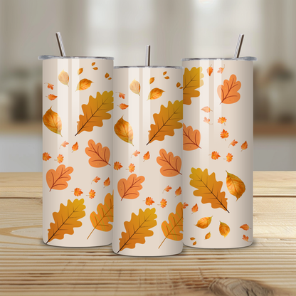 Pumpkin Spice 20oz Skinny Straight Tumbler with Lid & Straw
