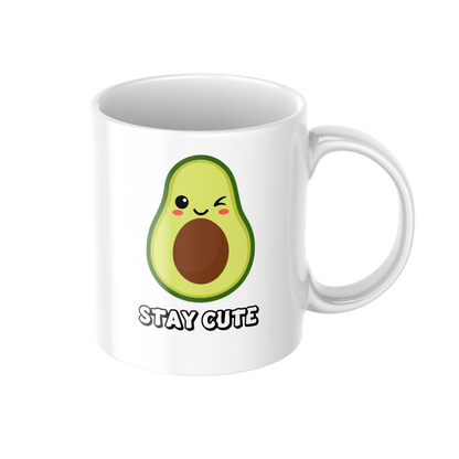 Stay Cute Avocado Mug – 11 oz Ceramic Coffee & Tea Cup