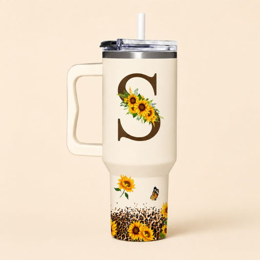Sunflower Monogram Tumbler – 40oz
