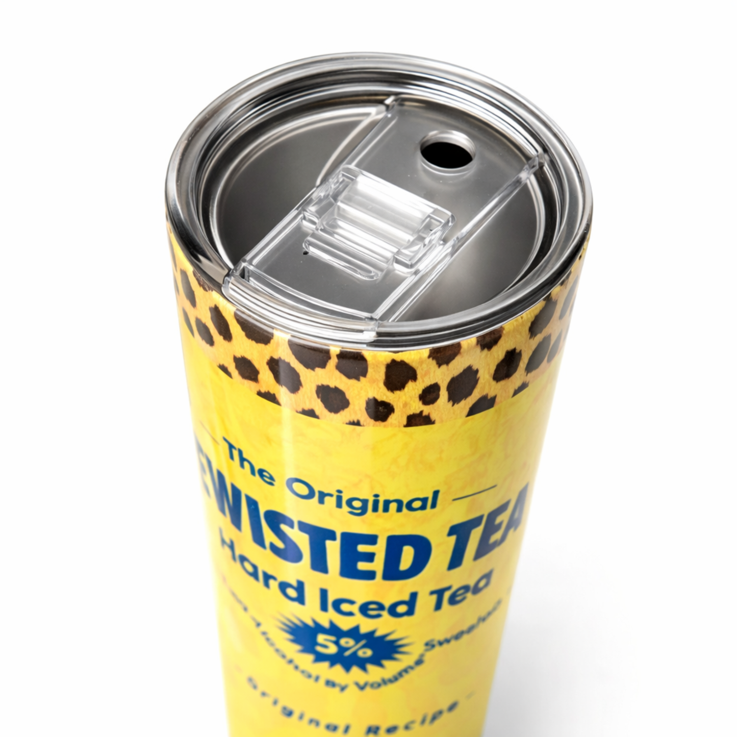 Twisted Tea Leopard Print Skinny Tumbler – 20 oz