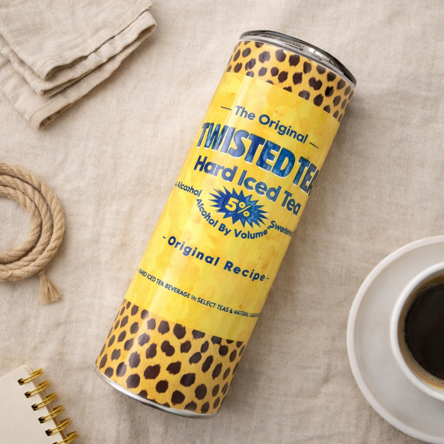 Twisted Tea Leopard Print Skinny Tumbler – 20 oz