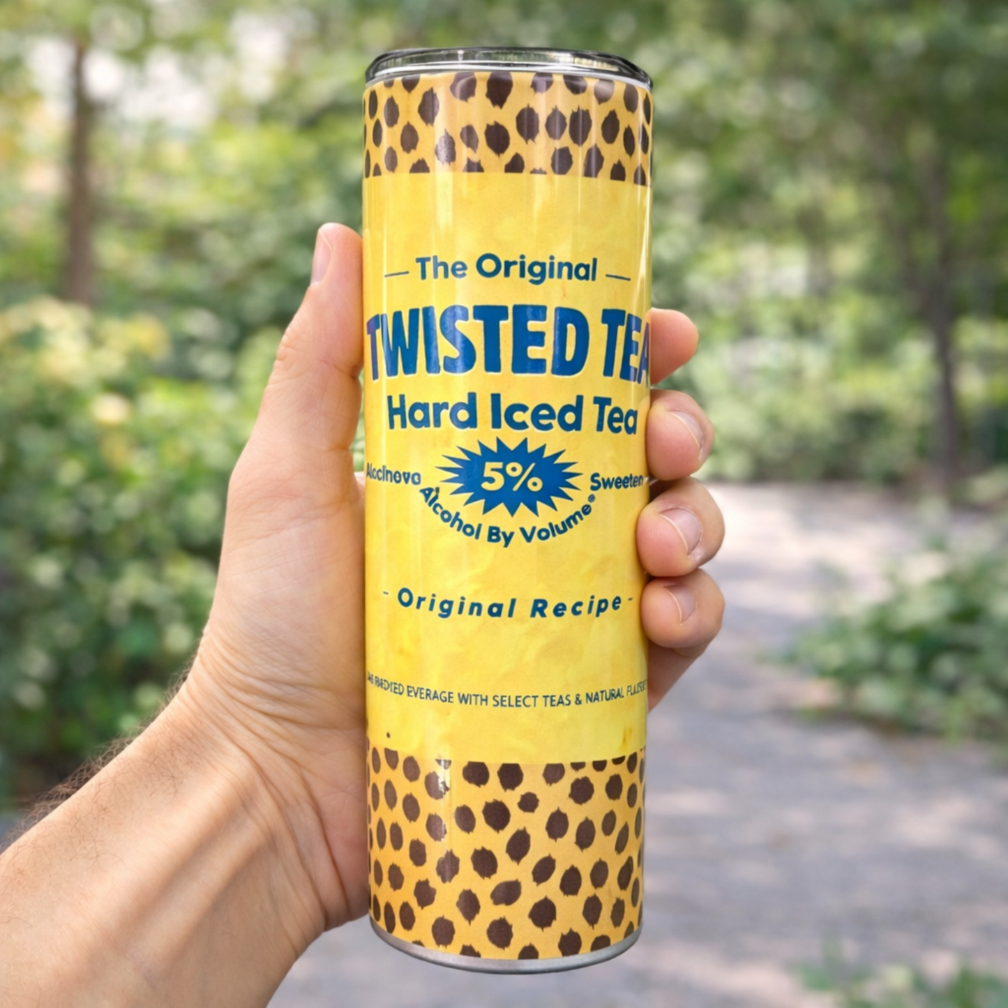 Twisted Tea Leopard Print Skinny Tumbler – 20 oz