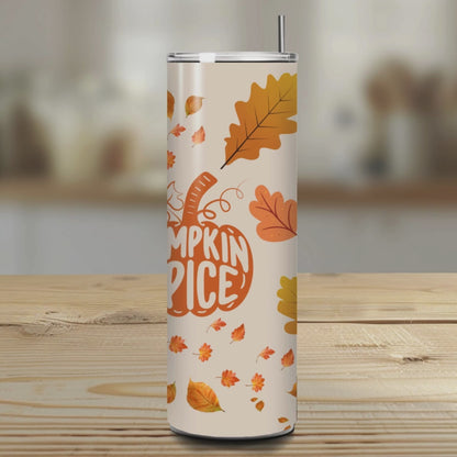 Pumpkin Spice 20oz Skinny Straight Tumbler with Lid & Straw