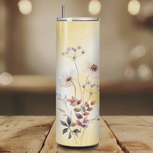 She Is Mom – Floral Yellow 20oz Tumbler for Mother’s Day