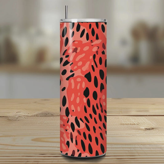 Coral Leopard Print 20oz Skinny Tumbler – Insulated Stainless Steel