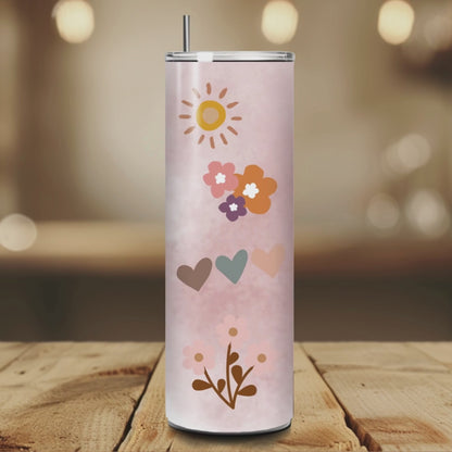 Boho Mama 20oz Tumbler – Floral & Rainbow Mother’s Day Gift