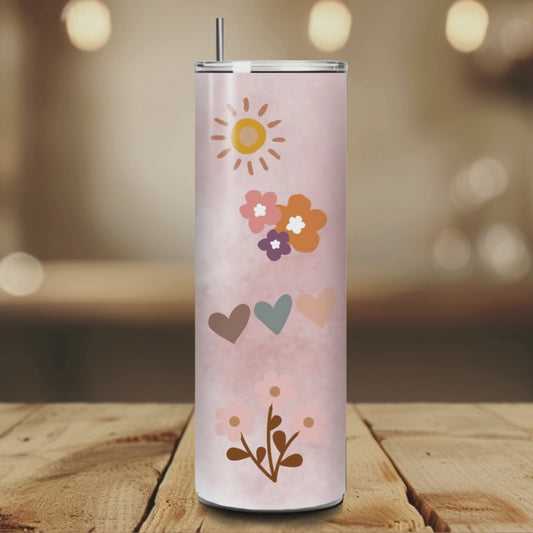 Boho Mama 20oz Tumbler – Floral & Rainbow Mother’s Day Gift