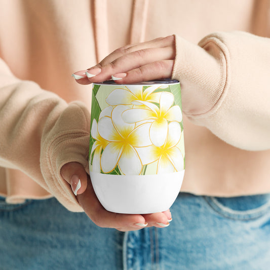 Plumeria Wine tumbler